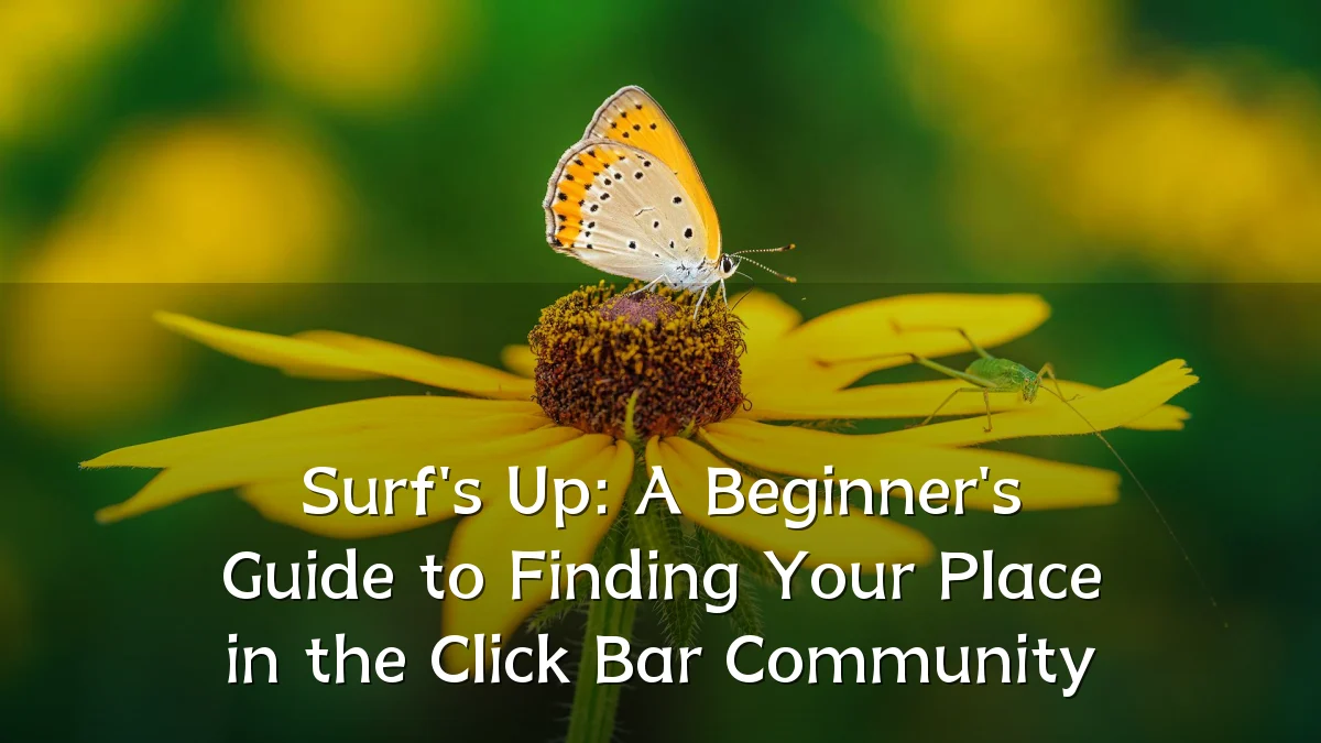 Surf's Up: A Beginner's Guide to Finding Your Place in the Click Bar Community